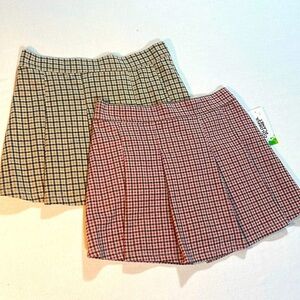 NWT Colorful Planet Bundle of 2 Pleated Girls Skort Size XXL (18-20) Plaid